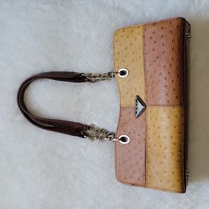 N.Y.C. Accessory Textured Faux- leather Two-toned Shoulder Bag